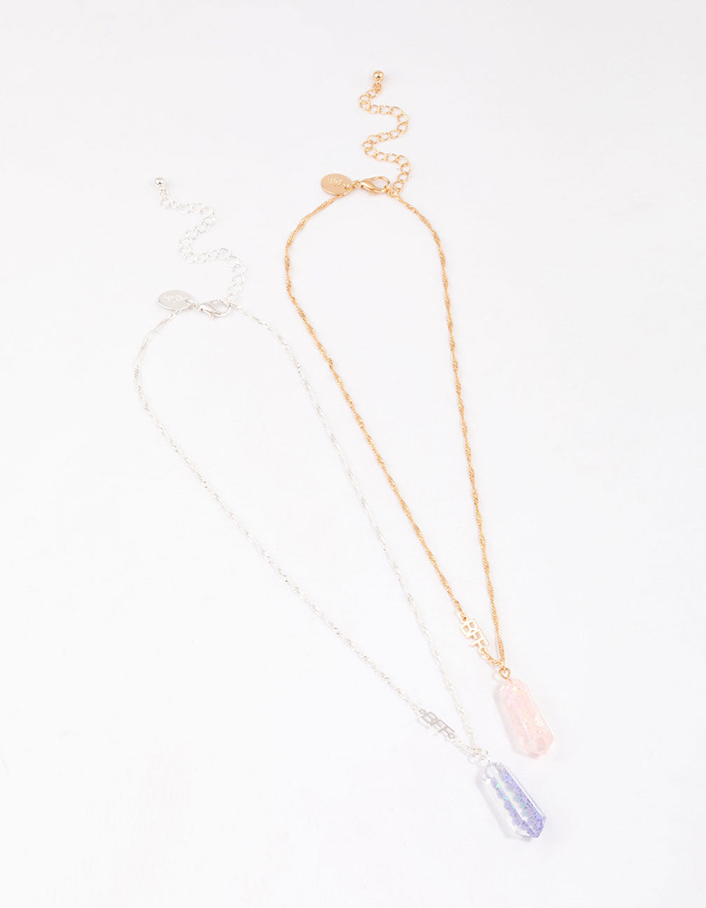 Kids Star & Clear Crystal BFF Pendant Necklaces