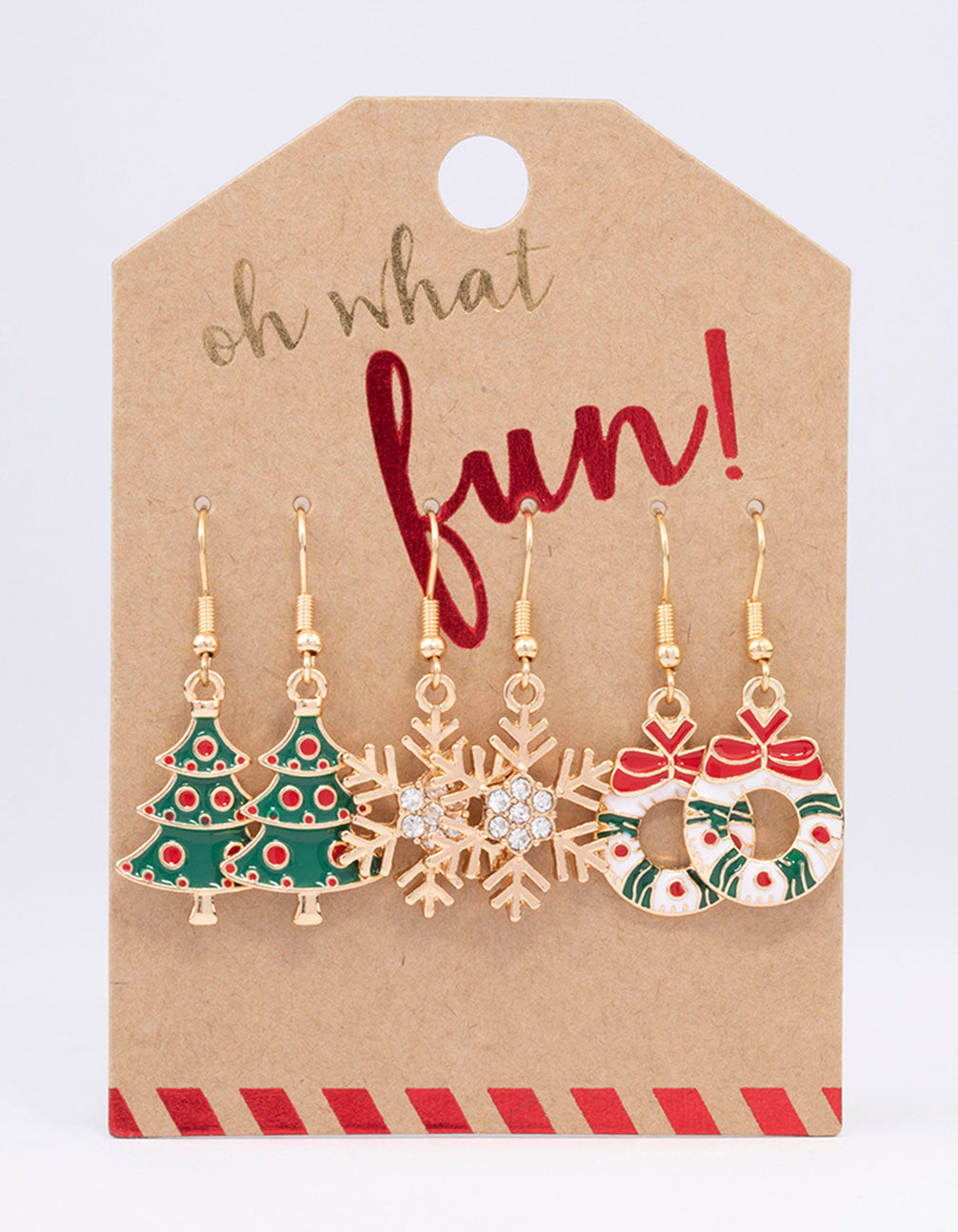 Gold Mixed Detail Christmas Earrings 3-Pack