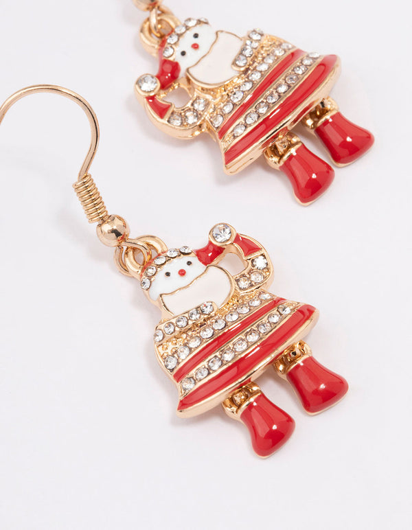 Gold Santa Marble Drop Earrings