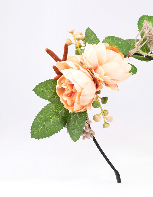 Mixed Flower Horn Detailed Headband