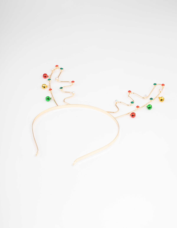 Gold Reindeer Jingle Headband