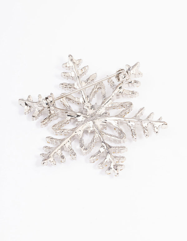 Silver Large Snowflake Brooch