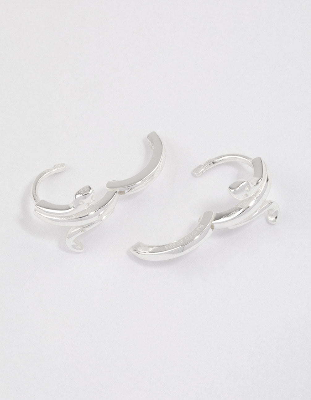 Sterling Silver Wrapped Snake Huggie Earrings