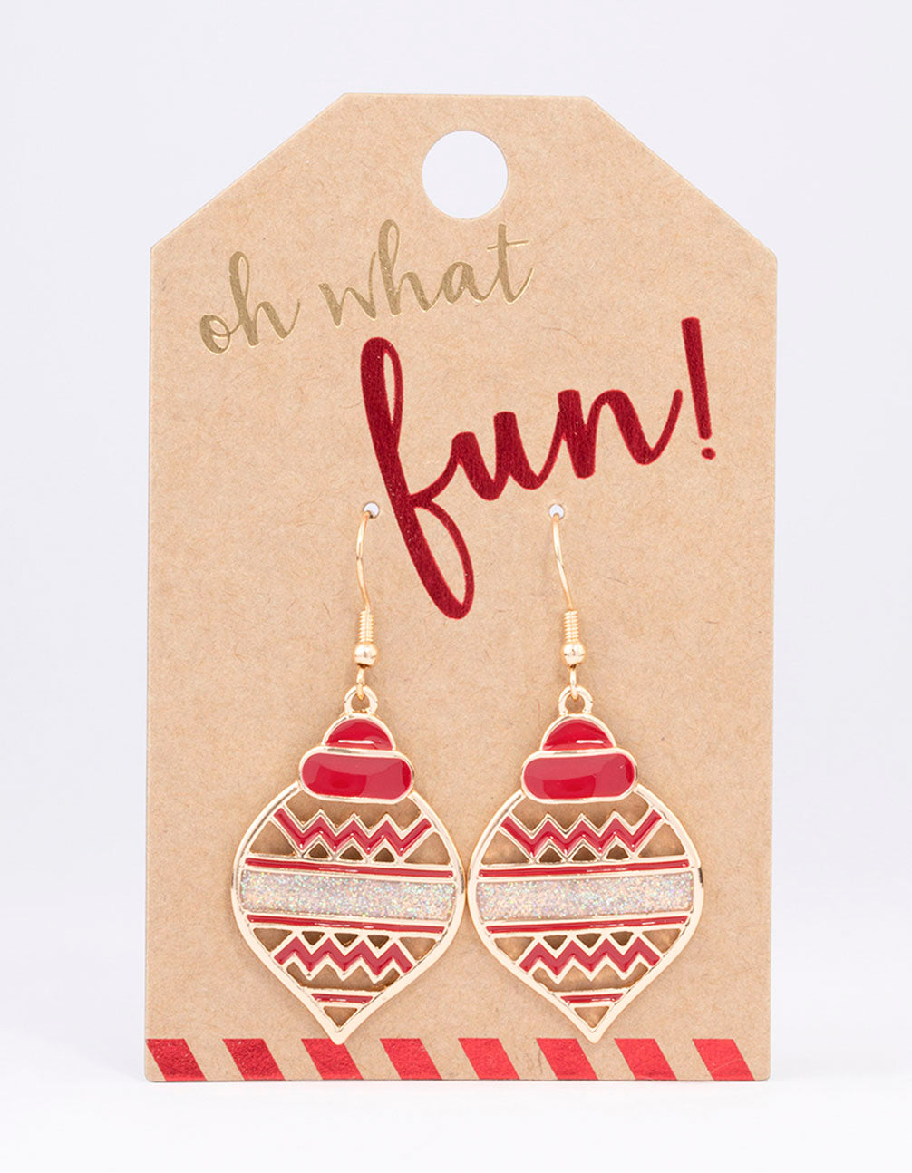 Gold Glitter Bauble Drop Earrings