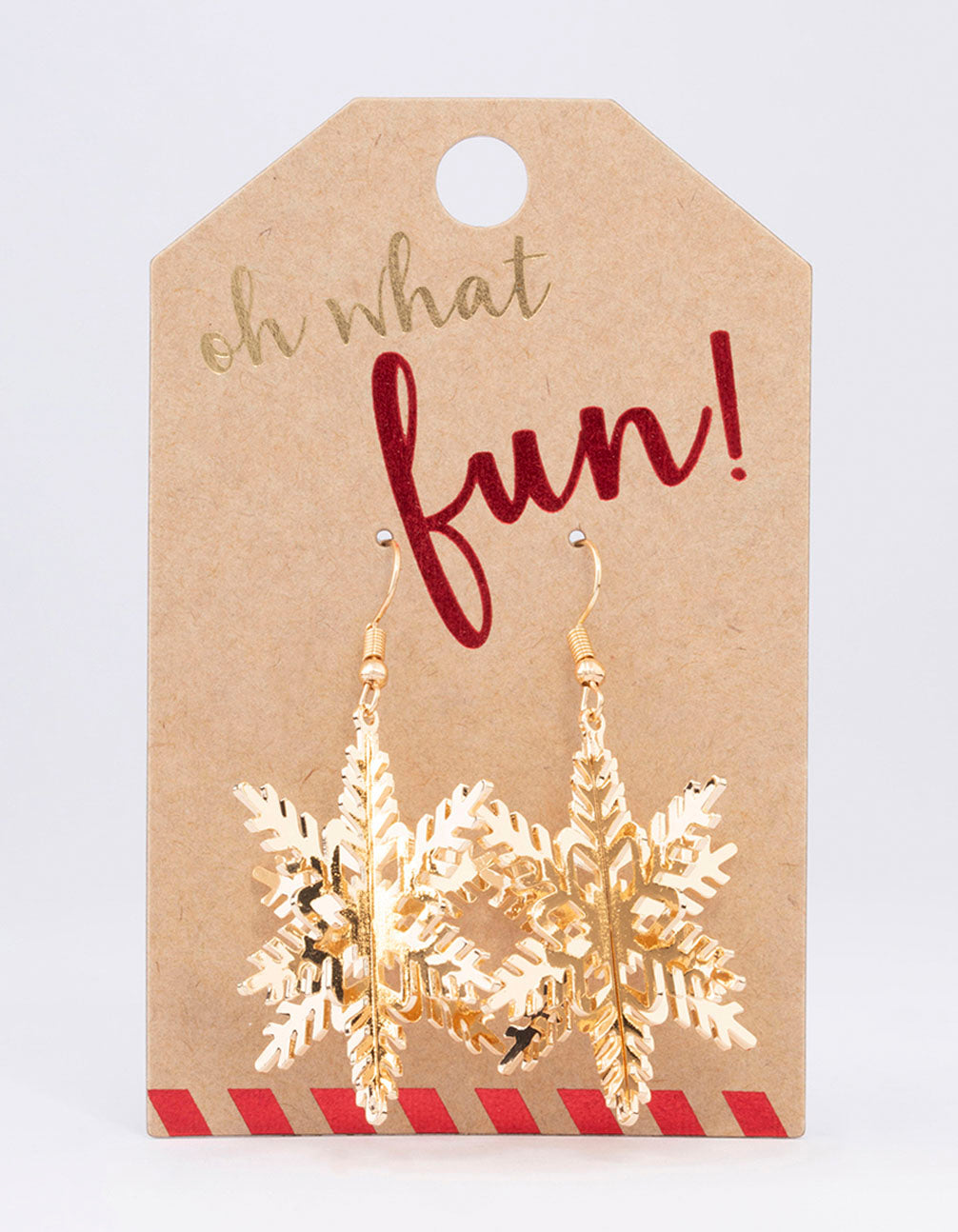 Gold Snowflake Drop Earrings