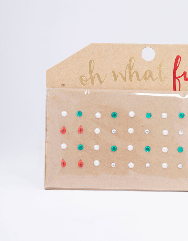 Pearl & Diamante Christmas Face Gems