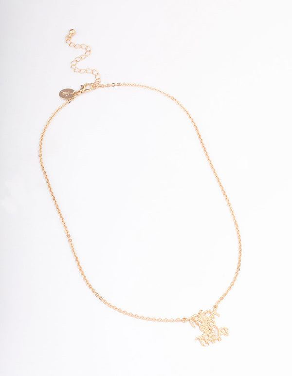 Gold Trick Or Treat Pumpkin Necklace