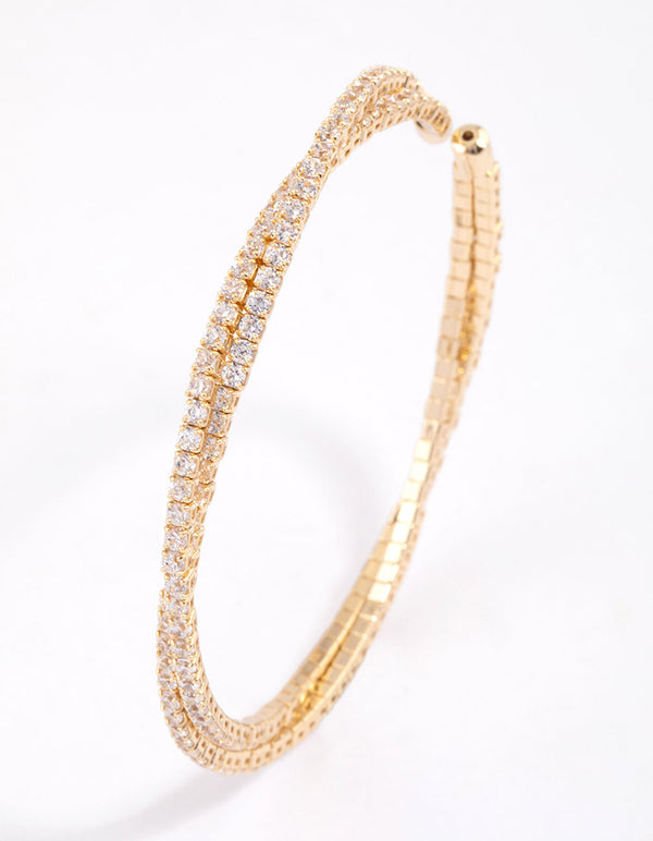 Gold Plated Twisted Cup Chain Wrist Cuff