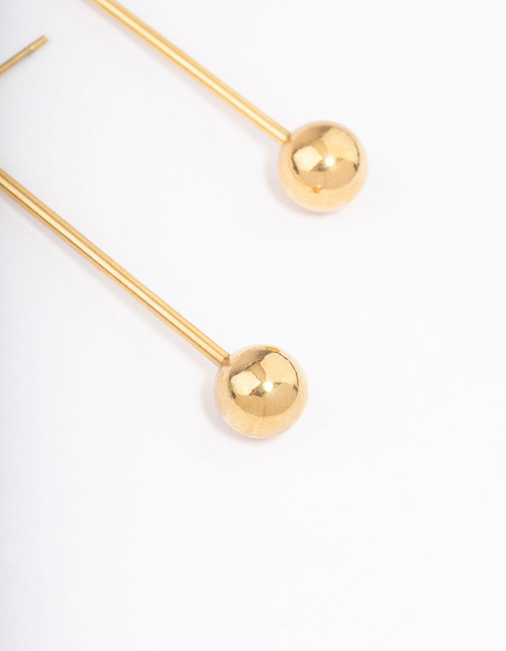 Waterproof Gold Plated Stainless Steel Small Stick & Drop Earrings