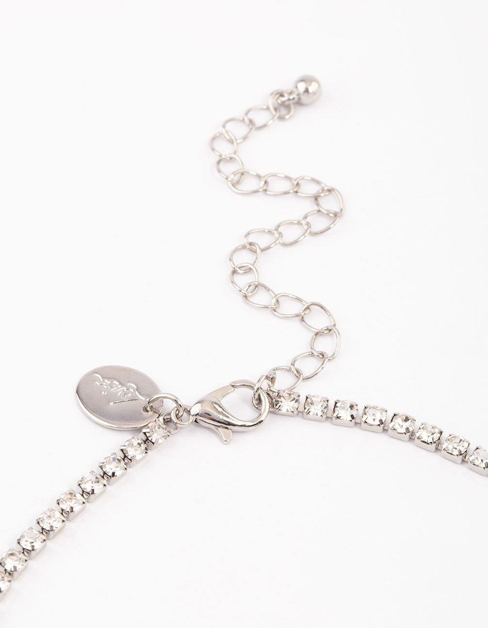Silver Diamante Flower Choker