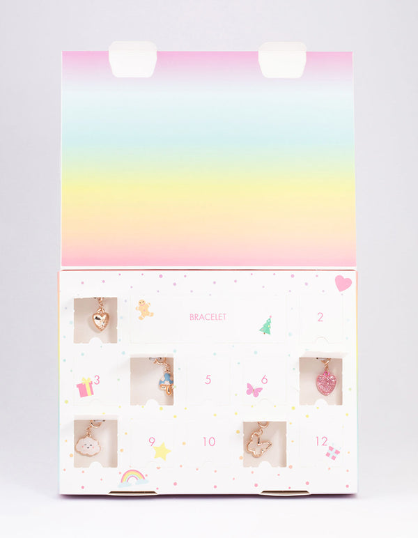 Kids Rose Gold Charm Bracelet 12 Days of Christmas Advent Calendar