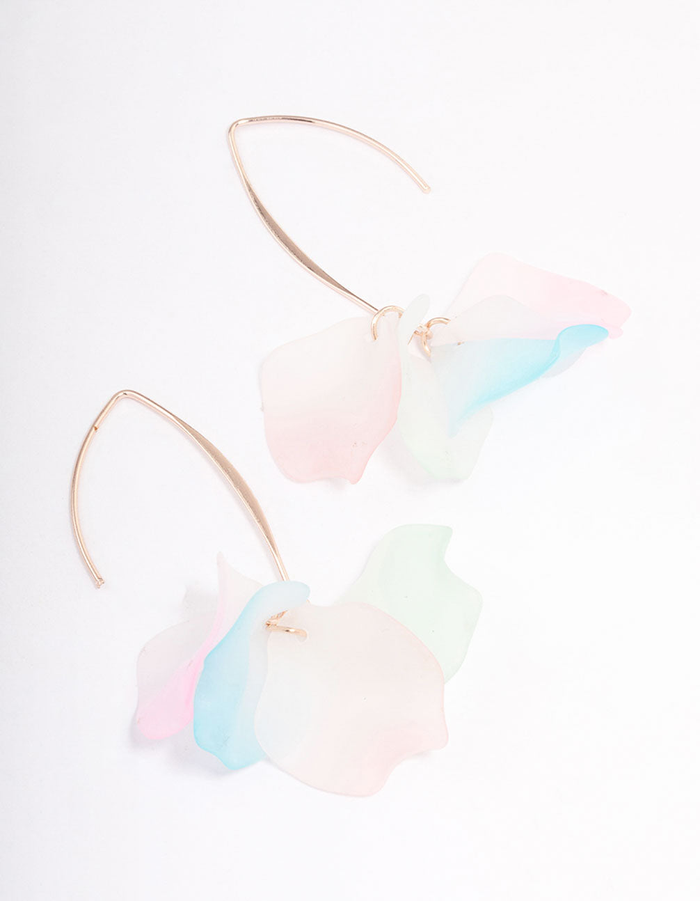 Rose Gold Multi Flower Threader Earrings