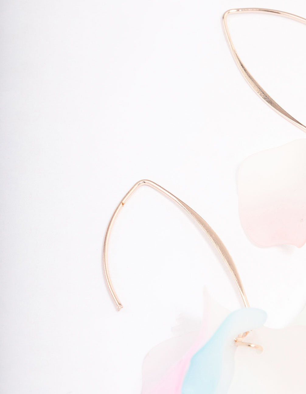 Rose Gold Multi Flower Threader Earrings