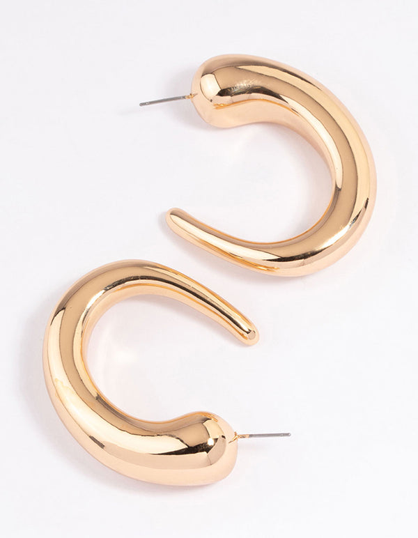 Gold Large Hoop Statement Earrings