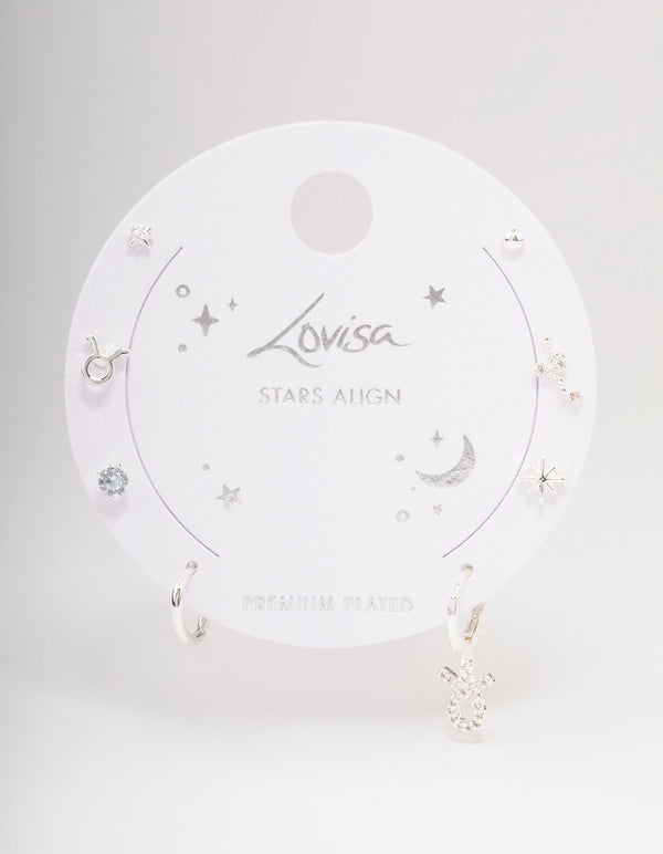 Silver Plated Taurus Earirng Pack