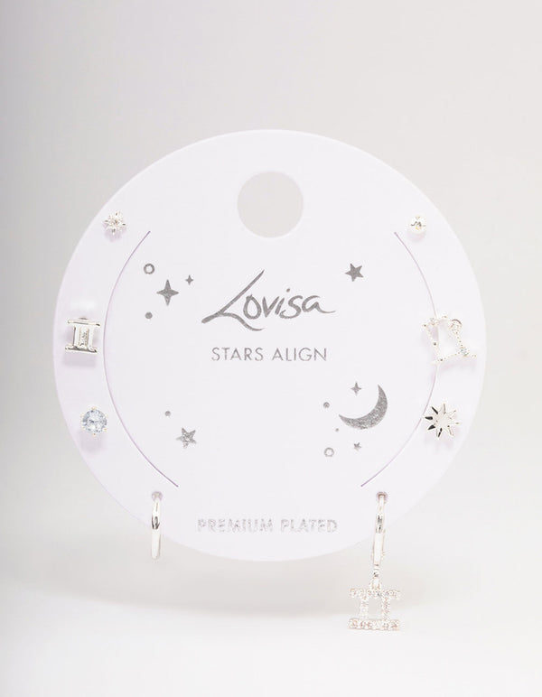 Silver Plated Gemini Earring Pack