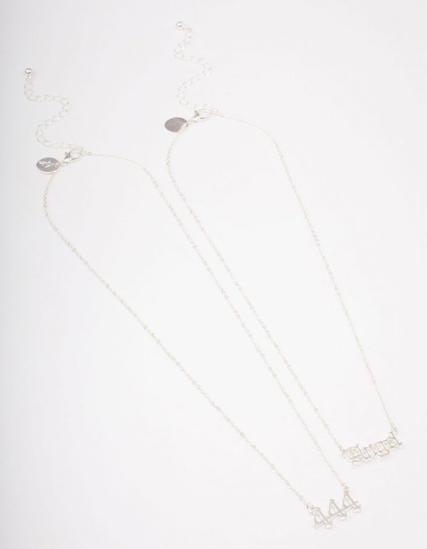 Silver Plated Angel Number '444' Necklace Pack
