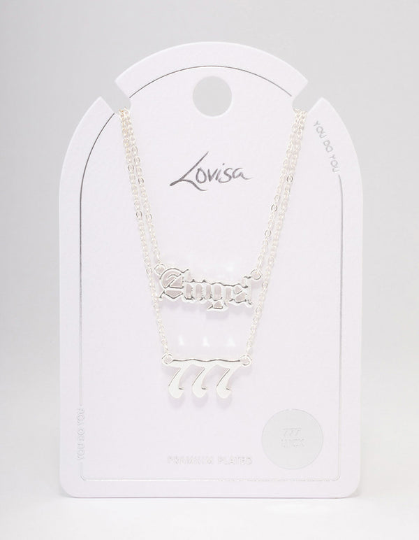 Silver Plated Angel Number '777' Necklace Pack
