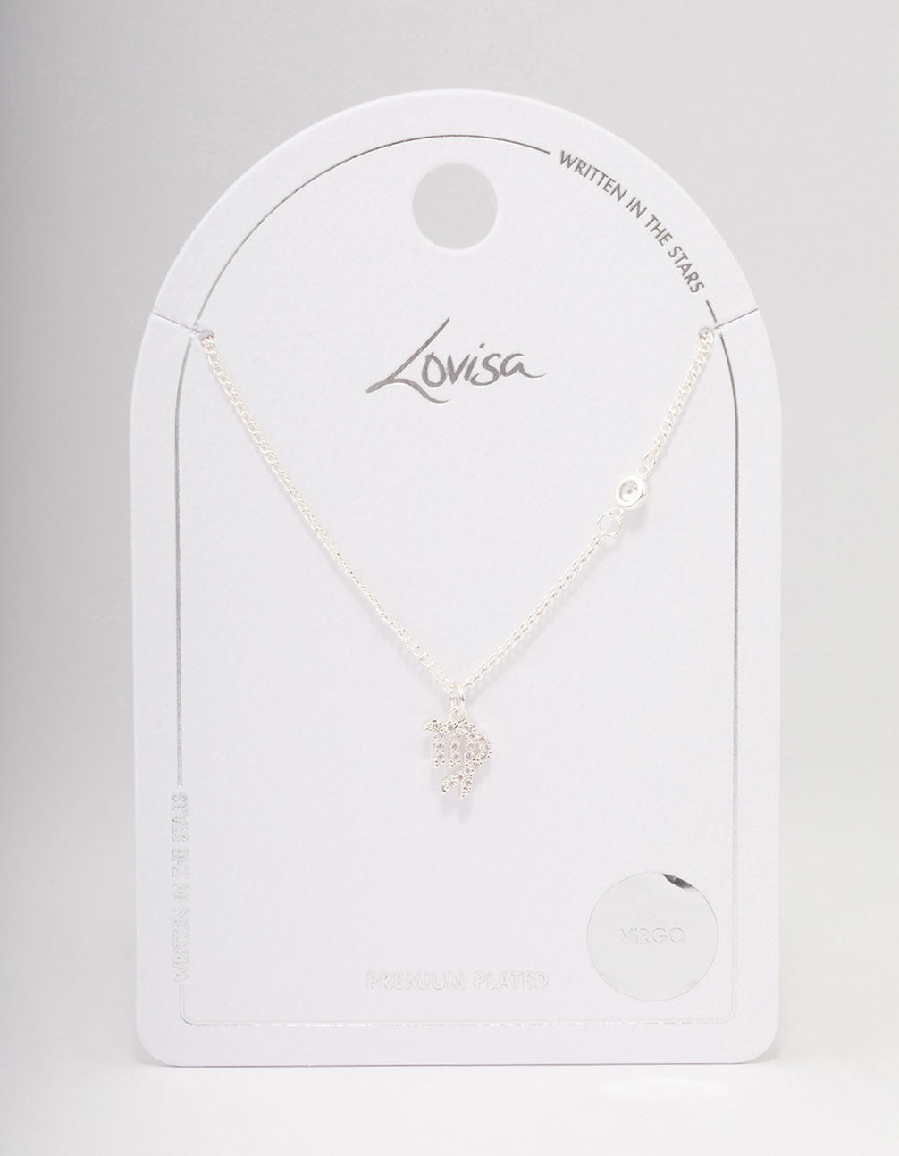 Silver Plated Virgo Necklace With Cubic Zirconia Pendant
