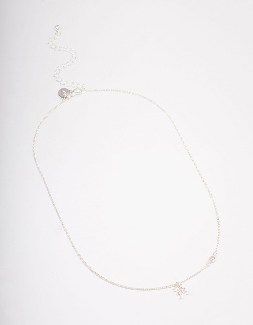 Silver Plated Pisces Necklace With Cubic Zirconia Pendant