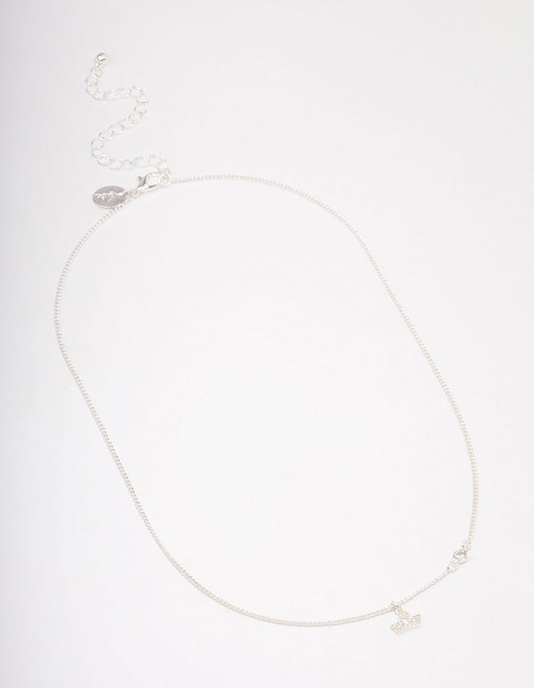 Silver Plated Libra Necklace With Cubic Zirconia Pendant
