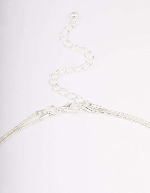 Silver Double Layered Necklace