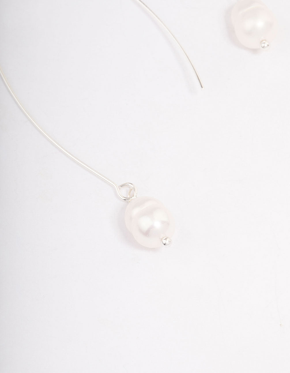 Silver Fine Pearl Drop Earrings