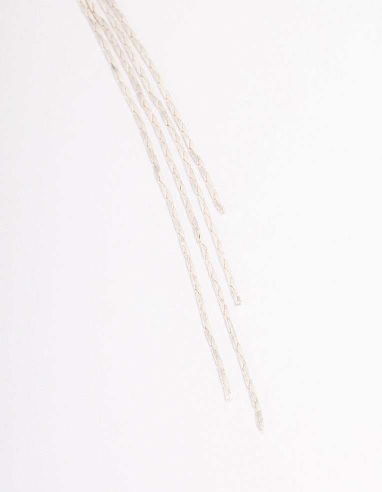 Silver Butterfly Trail Drop Earrings
