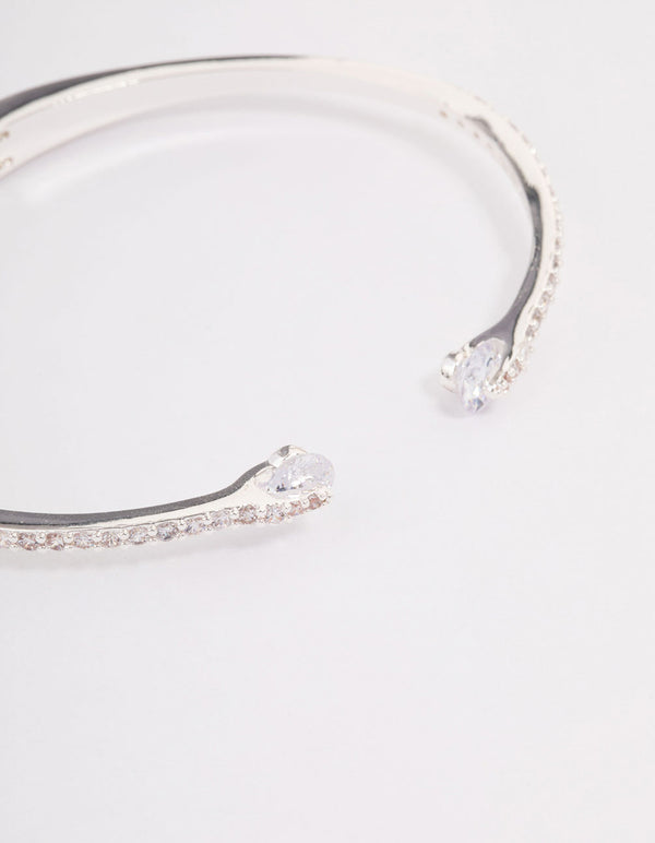 Silver Multi Cubic Zirconia Wrist Cuff
