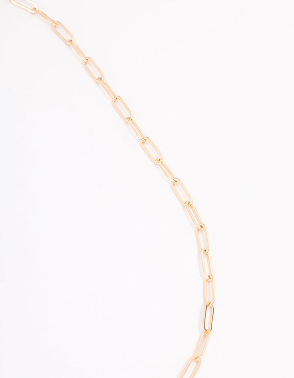 Gold Rose Quartz Charm T&O Pendant Necklace