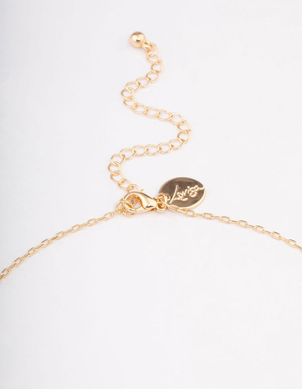 Gold Green Aventurine Organic Pendant Necklace