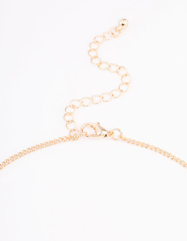 Gold Rose Quartz Sphere Pendant Necklace