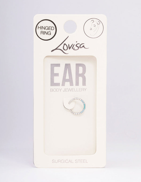 Surgical Steel Ombre Pave Clicker Ring