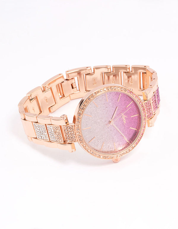 Rose Gold Ombre Sparkle Watch