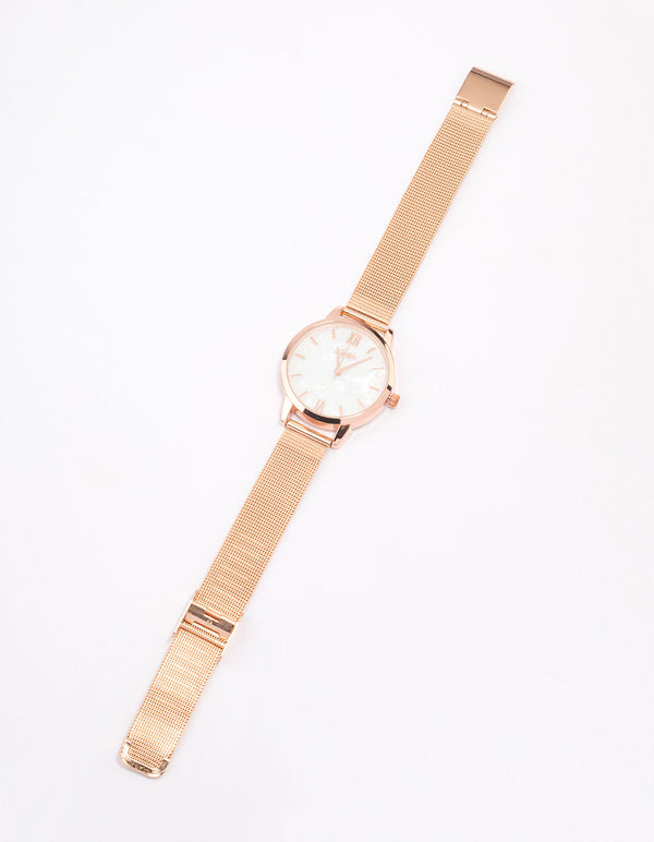 Rose Gold Mesh Watch