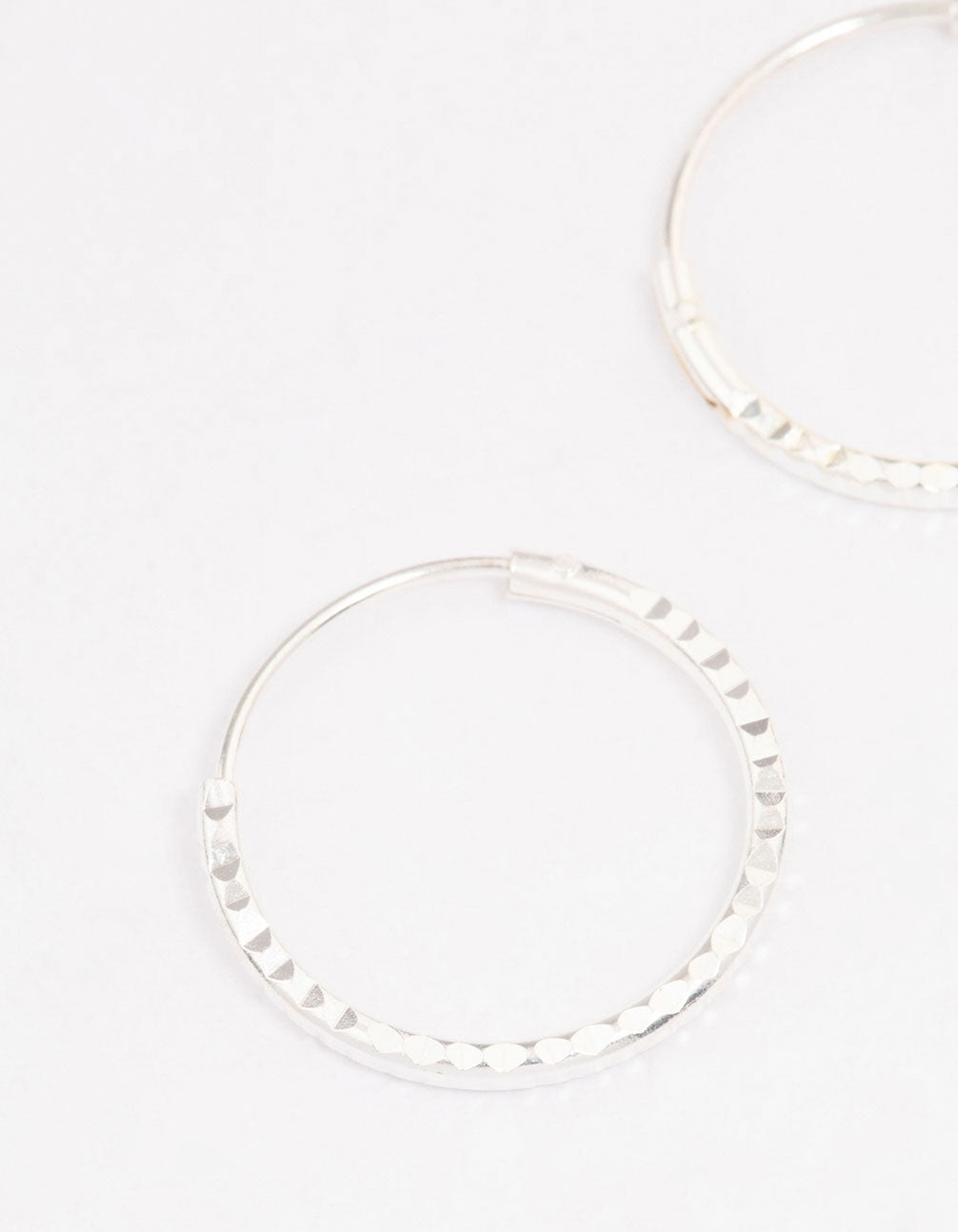 Sterling Silver Diamante Hoop Earrings