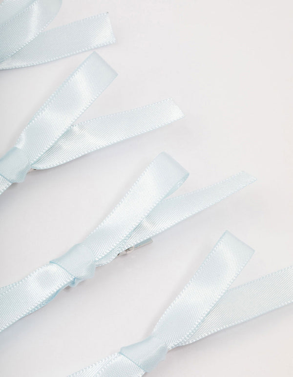 Blue Simple Hair Bow 4-Pack