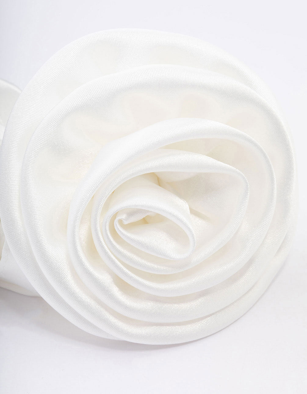 Cream Fabric Rosette Hair Scrunchie