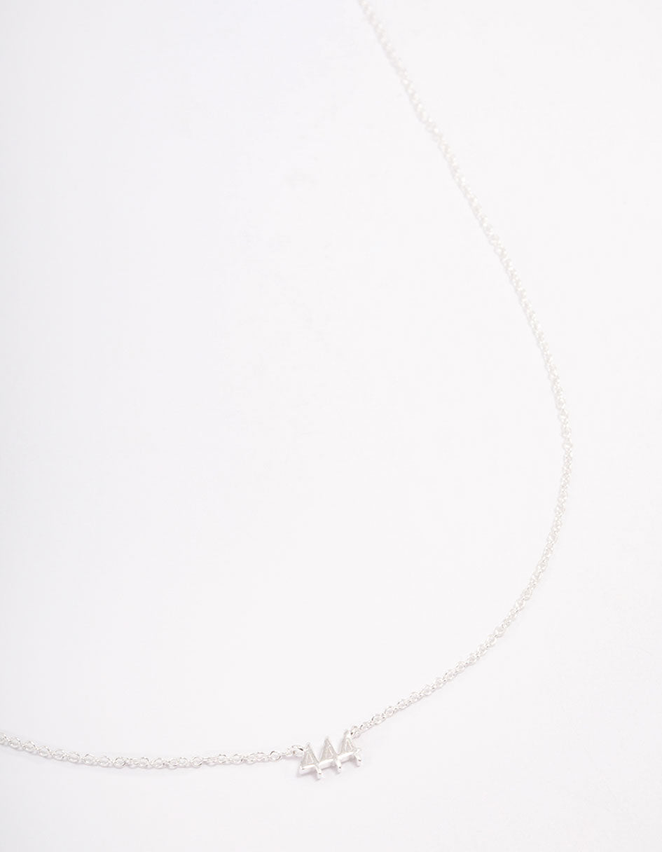 Sterling Silver 444 Angel Number Pendant Necklace