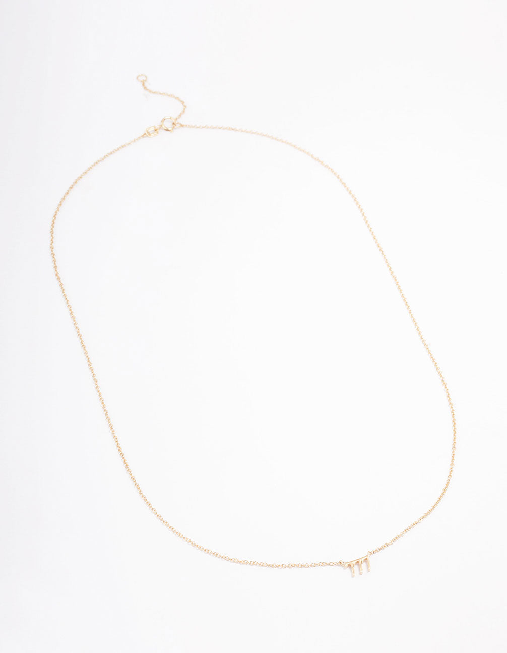 Gold Plated Sterling Silver 777 Angel Number Pendant Necklace
