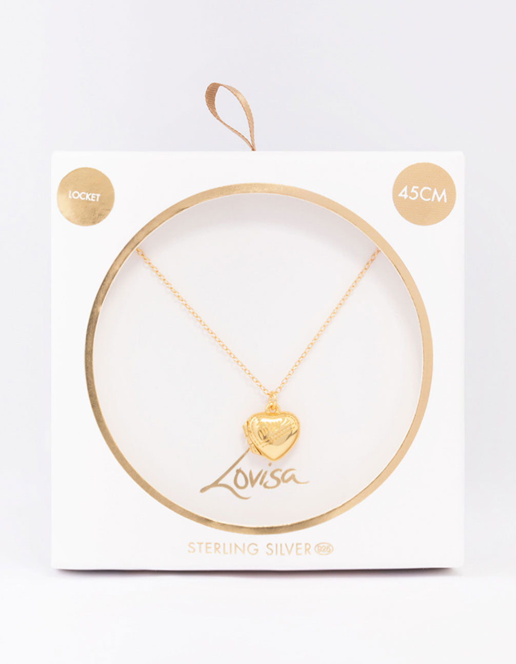 Gold Plated Sterling Silver Heart Locket Pendant Necklace