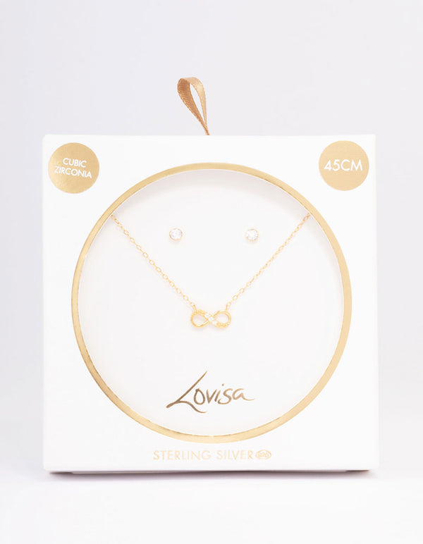 Gold Plated Sterling Silver Infinity Jewellery Set
