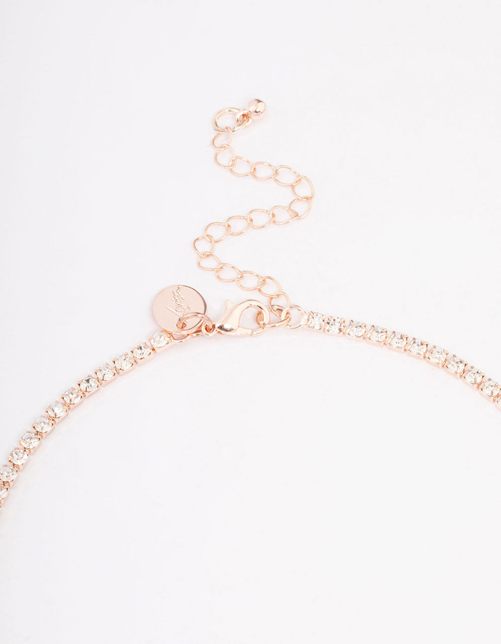 Rose Gold Leaf Decorative Diamante Necklace