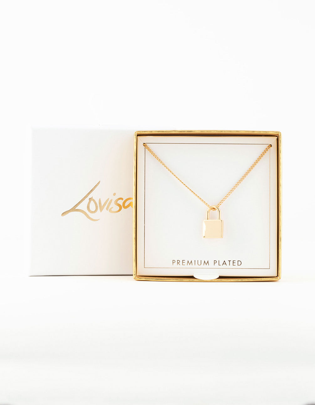 Gold Plated Padlock Short Necklace