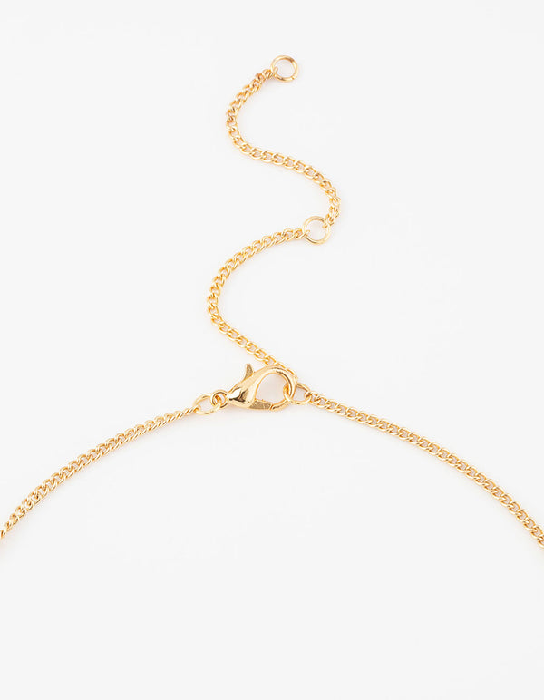Gold Plated Padlock Short Necklace