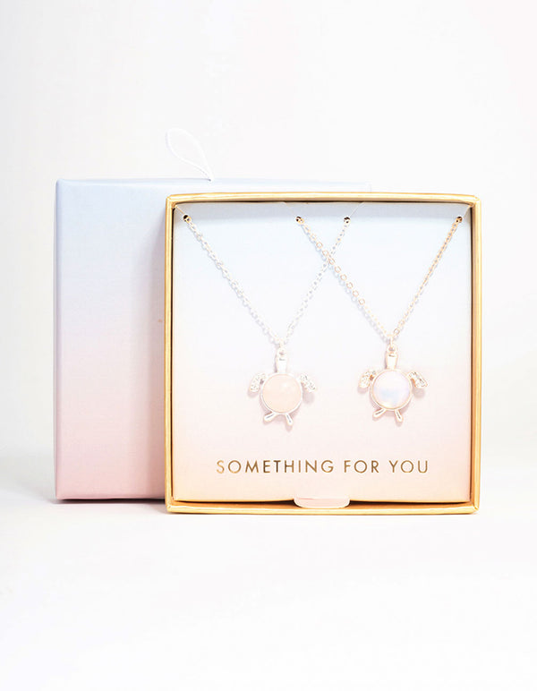 Mixed Metal Semi-Precious Turtle Necklace Pack