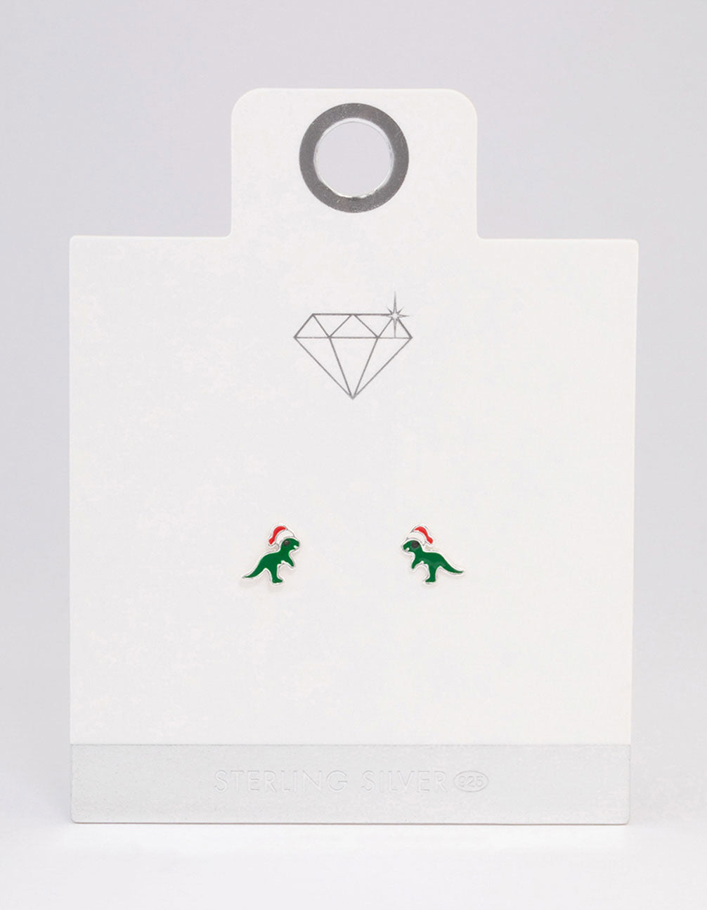 Sterling Silver Dinosaur Stud Earrings