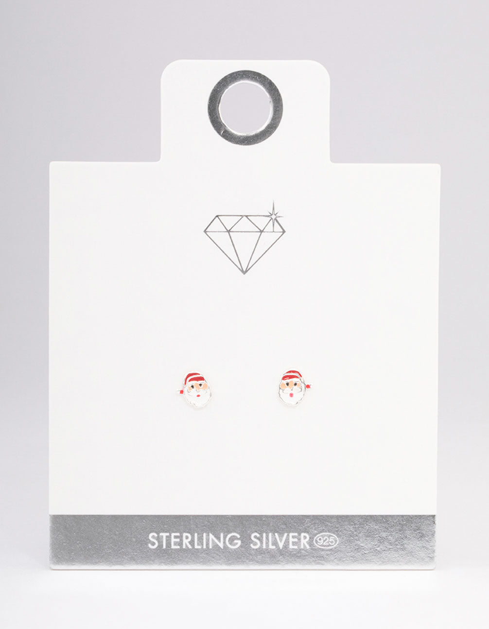 Sterling Silver Santa Stud Earrings