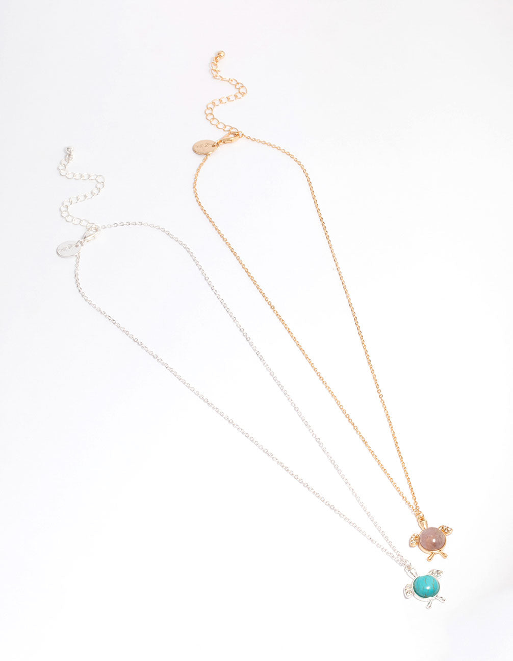 Mixed Metal Semi-Precious Turtle Necklace Pack