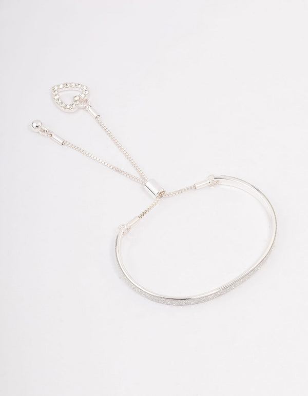 Silver Glitter Toggle Bracelet